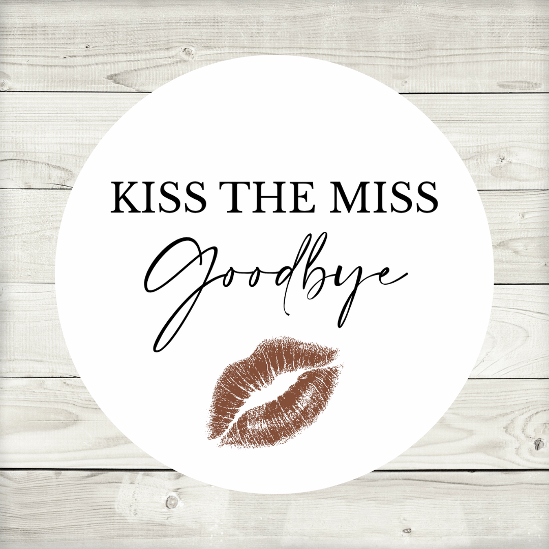Hen Party Circle Stickers | Kiss The Miss Goodbye | Hen Do Stickers | Hen Party Party Bag Labels