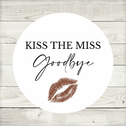Hen Party Circle Stickers | Kiss The Miss Goodbye | Hen Do Stickers | Hen Party Party Bag Labels