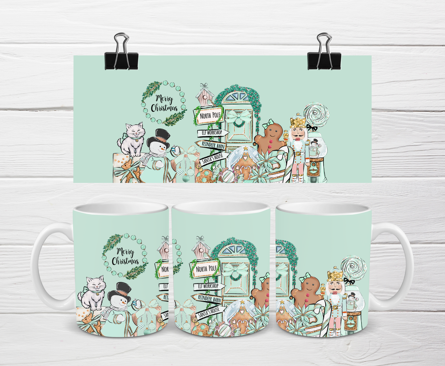 SALE - Mint Green Christmas Mug | Merry Christmas Mug | Gift Idea