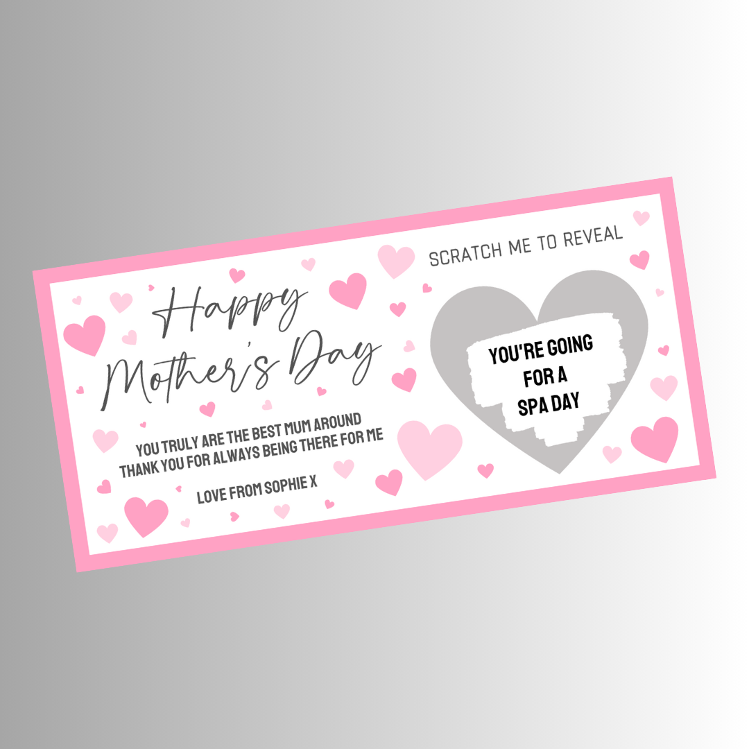 Surprise Mother's Day Ticket Print | Personalised Ticket | Mother's Day Scratch Reveal | Gift Idea