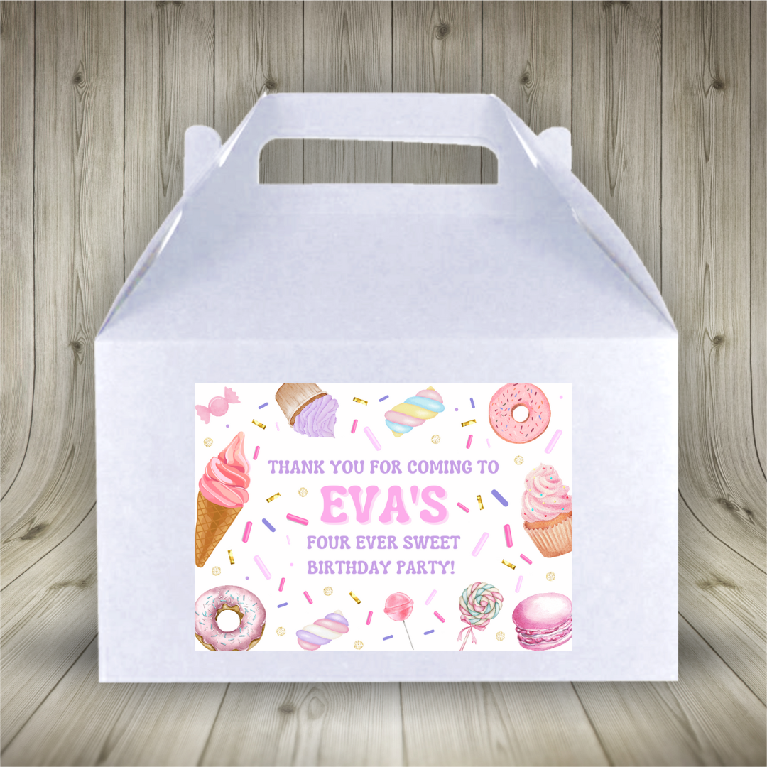 Rectangle Stickers | Sweet Candy Party Stickers | Party Bag Stickers