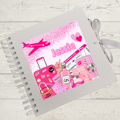 Personalised Travel Scrapbook | Pink Travel Scrapbook | Personalised Travel Gift