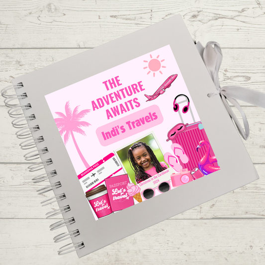 STICKER ONLY - Personalised Travel Scrapbook | Pink Photo Travel Scrapbook | Personalised Travel Gift