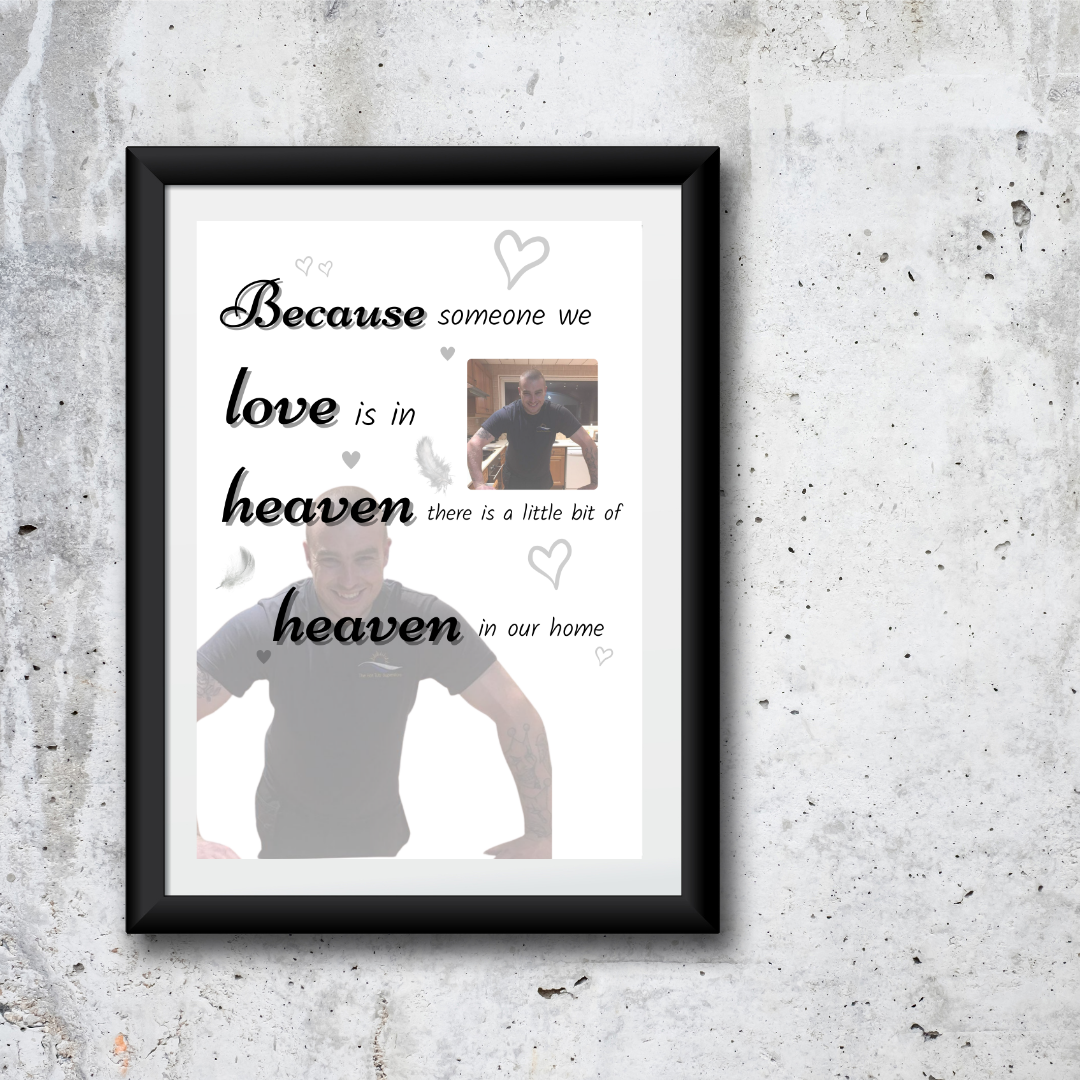 Memory Print | Because Someone We Love Is In Heaven There Is A Little Bit Of Heaven In Our Home | Thoughtful Gift - Dinky Designs