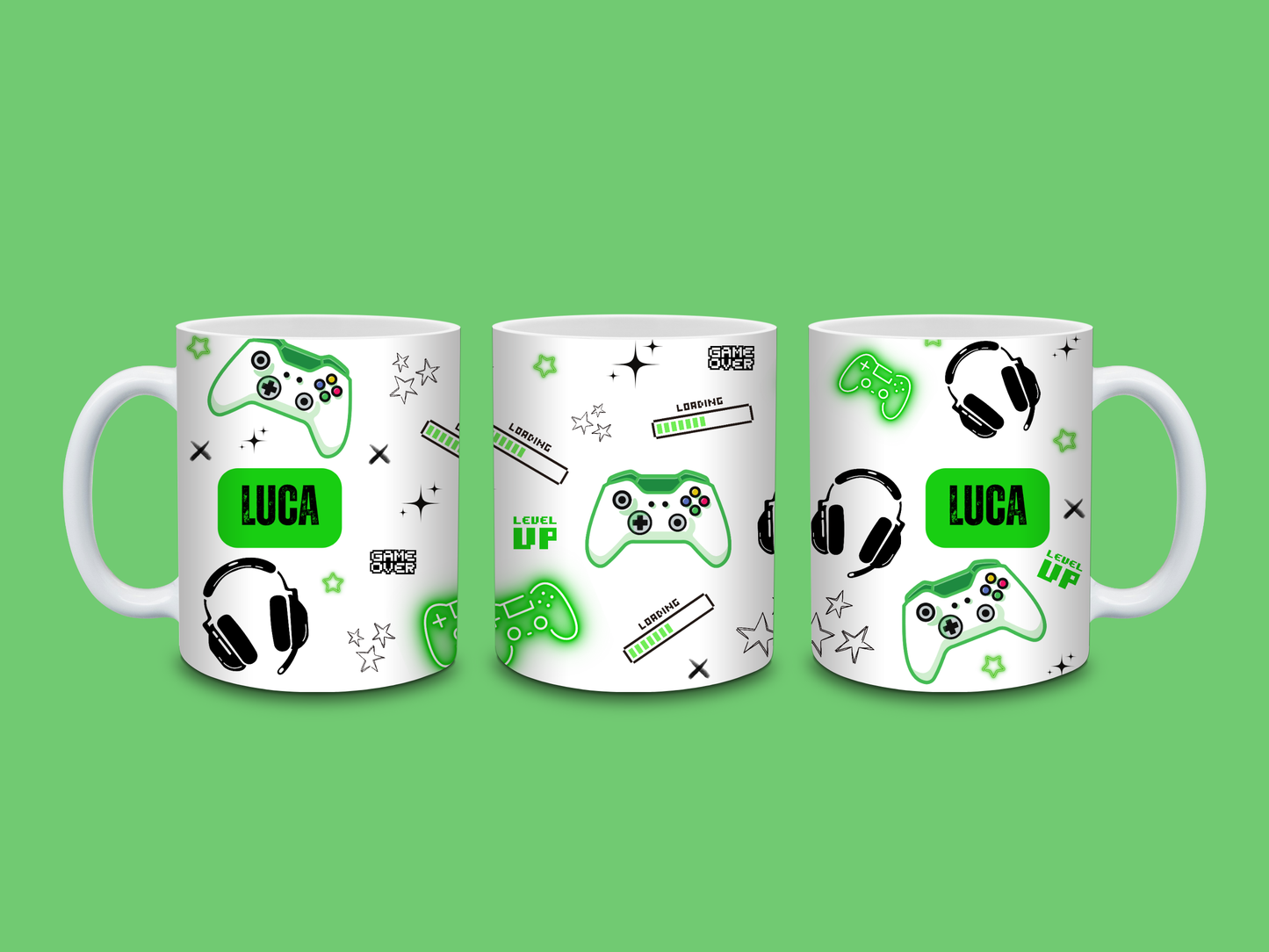 Gaming Mug | Green Gaming Mug | Personalised Gamer Mug | Gift Idea