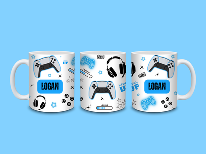 Gaming Mug | Blue Gaming Mug | Personalised Gamer Mug | Gift Idea