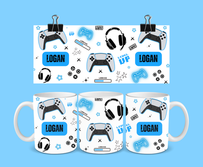 Gaming Mug | Blue Gaming Mug | Personalised Gamer Mug | Gift Idea