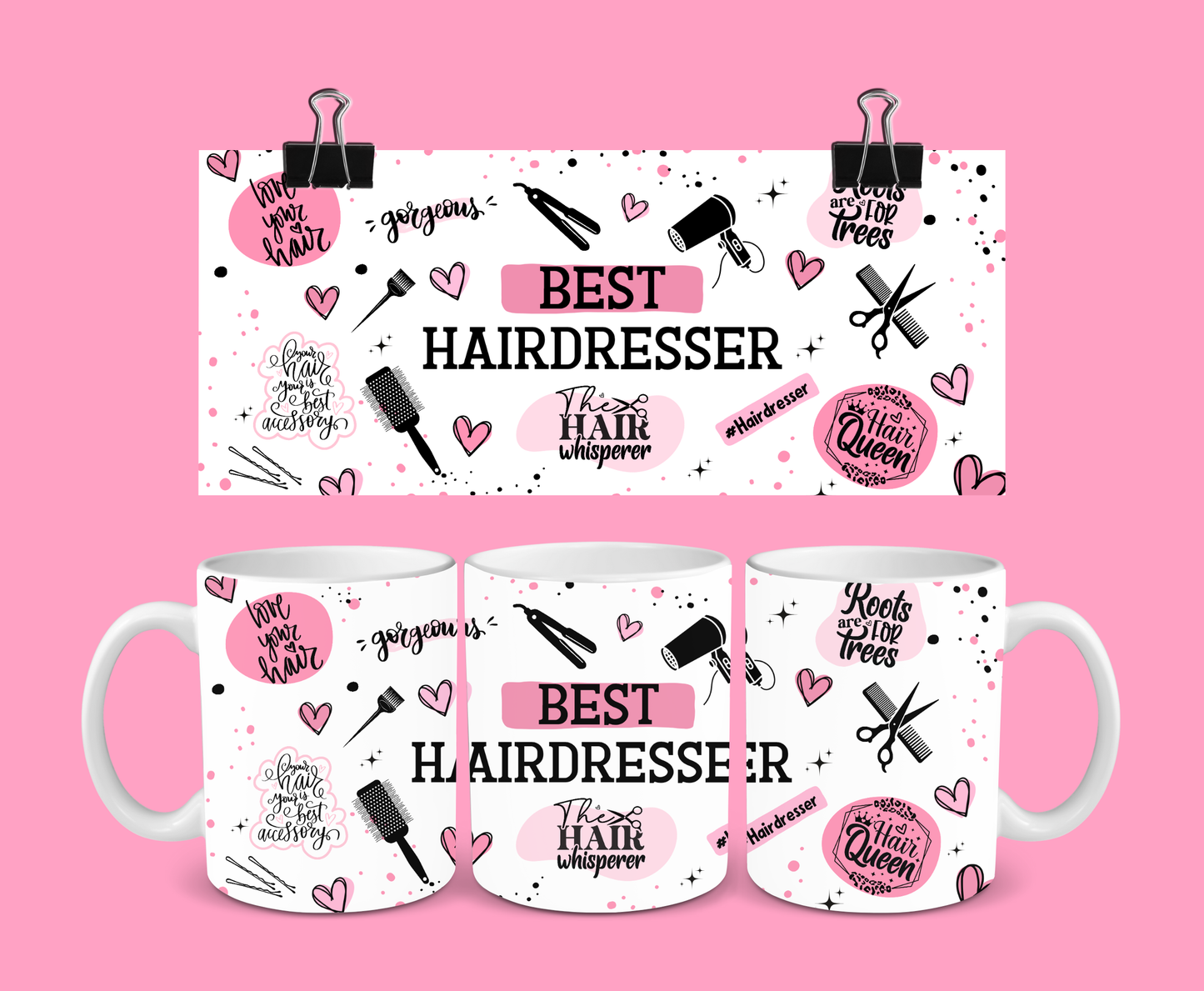 Hairdresser Mug | Pink Best Hairdresser Quote Mug | Gift Idea