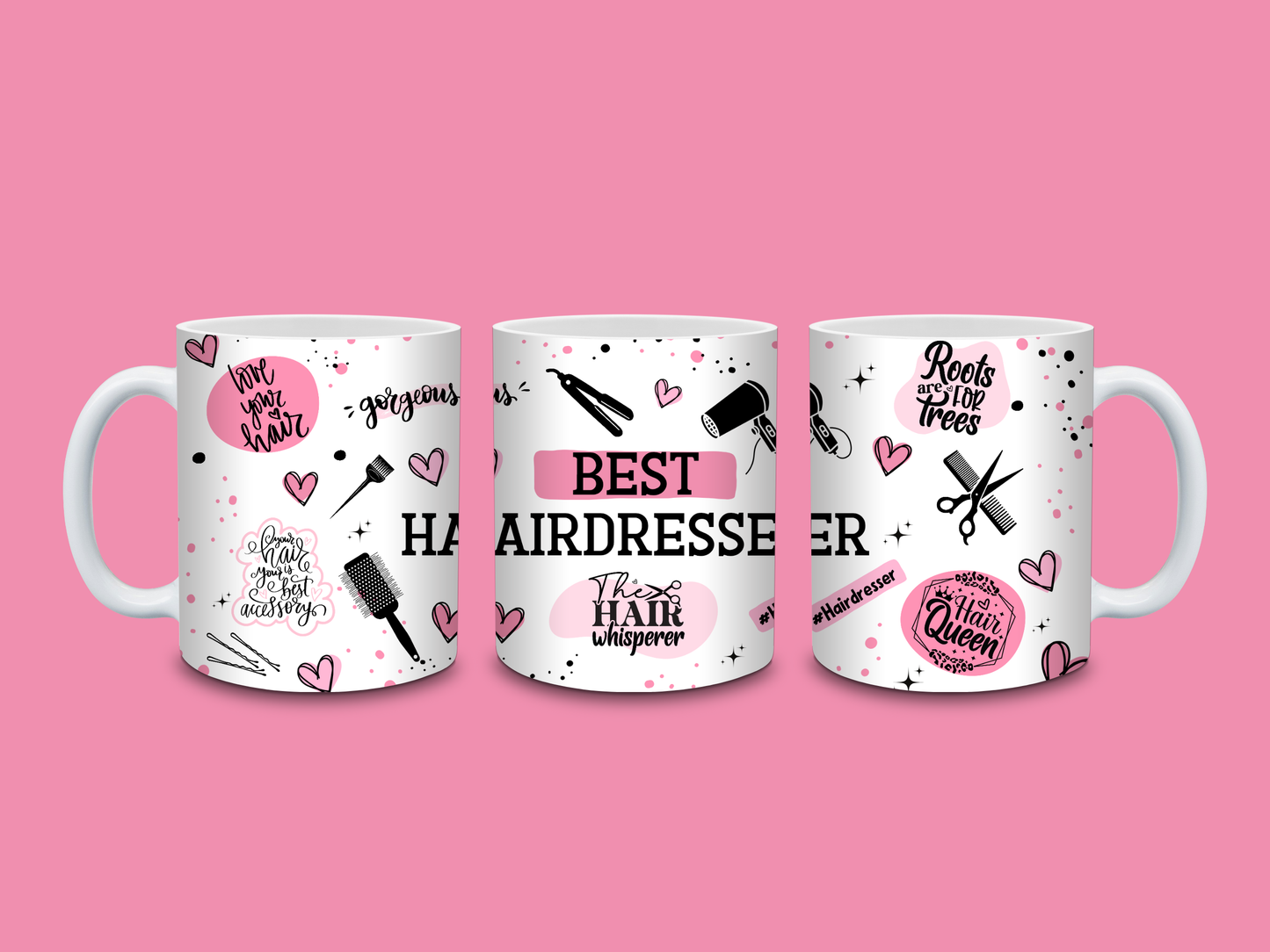 Hairdresser Mug | Pink Best Hairdresser Quote Mug | Gift Idea
