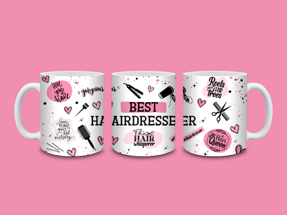 Hairdresser Mug | Pink Best Hairdresser Quote Mug | Gift Idea