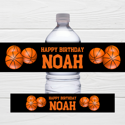 Juice Bottle Labels | Basketball Theme Labels | Water Bottle Stickers | Basketball Party | Party Stickers (Design 2)