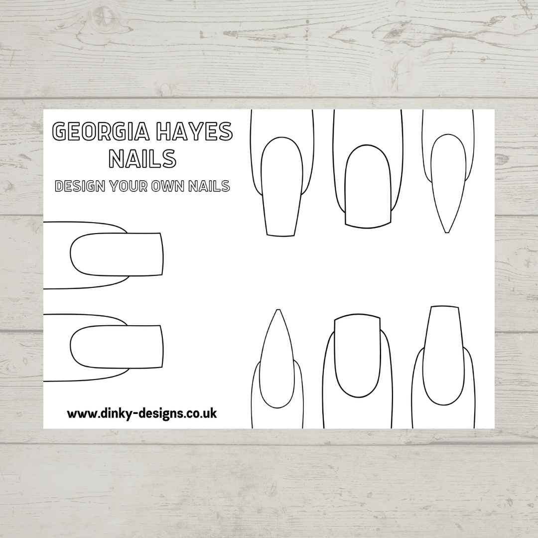 A4 Colouring Activity Sheets | Personalised Nail Design Activity Sheets | Nail Salon Placemats - Dinky Designs