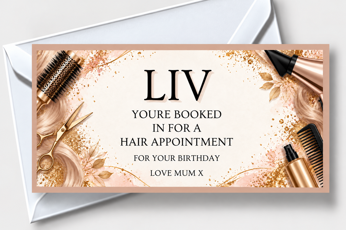 Surprise Ticket Print | Personalised Hair Appointment | Ticket Pass Voucher Membership | Gift Idea - Dinky Designs