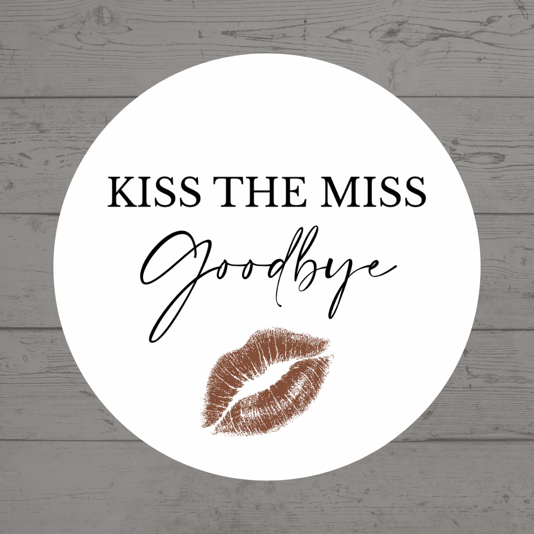 Hen Party Circle Stickers | Kiss The Miss Goodbye | Hen Do Stickers | Hen Party Party Bag Labels