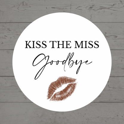 Hen Party Circle Stickers | Kiss The Miss Goodbye | Hen Do Stickers | Hen Party Party Bag Labels