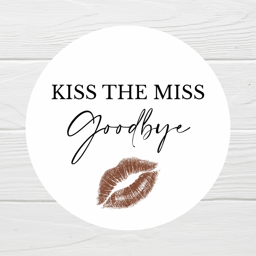 Hen Party Circle Stickers | Kiss The Miss Goodbye | Hen Do Stickers | Hen Party Party Bag Labels