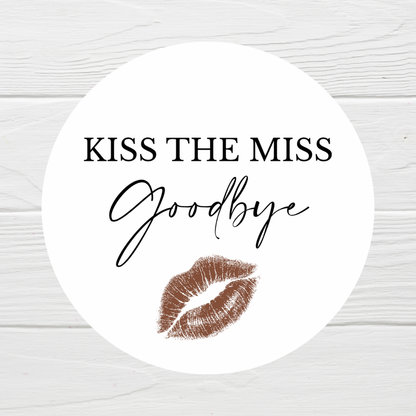 Hen Party Circle Stickers | Kiss The Miss Goodbye | Hen Do Stickers | Hen Party Party Bag Labels