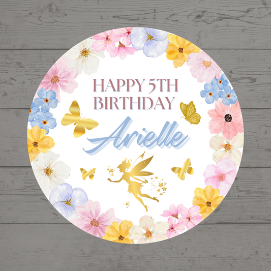 Fairy Party Stickers | Circle Stickers | Sticker Sheet | Party Stickers | Fairy Party Theme - Dinky Designs