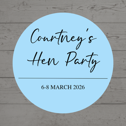 Blue Hen Party Stickers | Sticker Sheet 45mm Circles | Party Stickers | Circle Stickers | Sticker Sheet - Dinky Designs