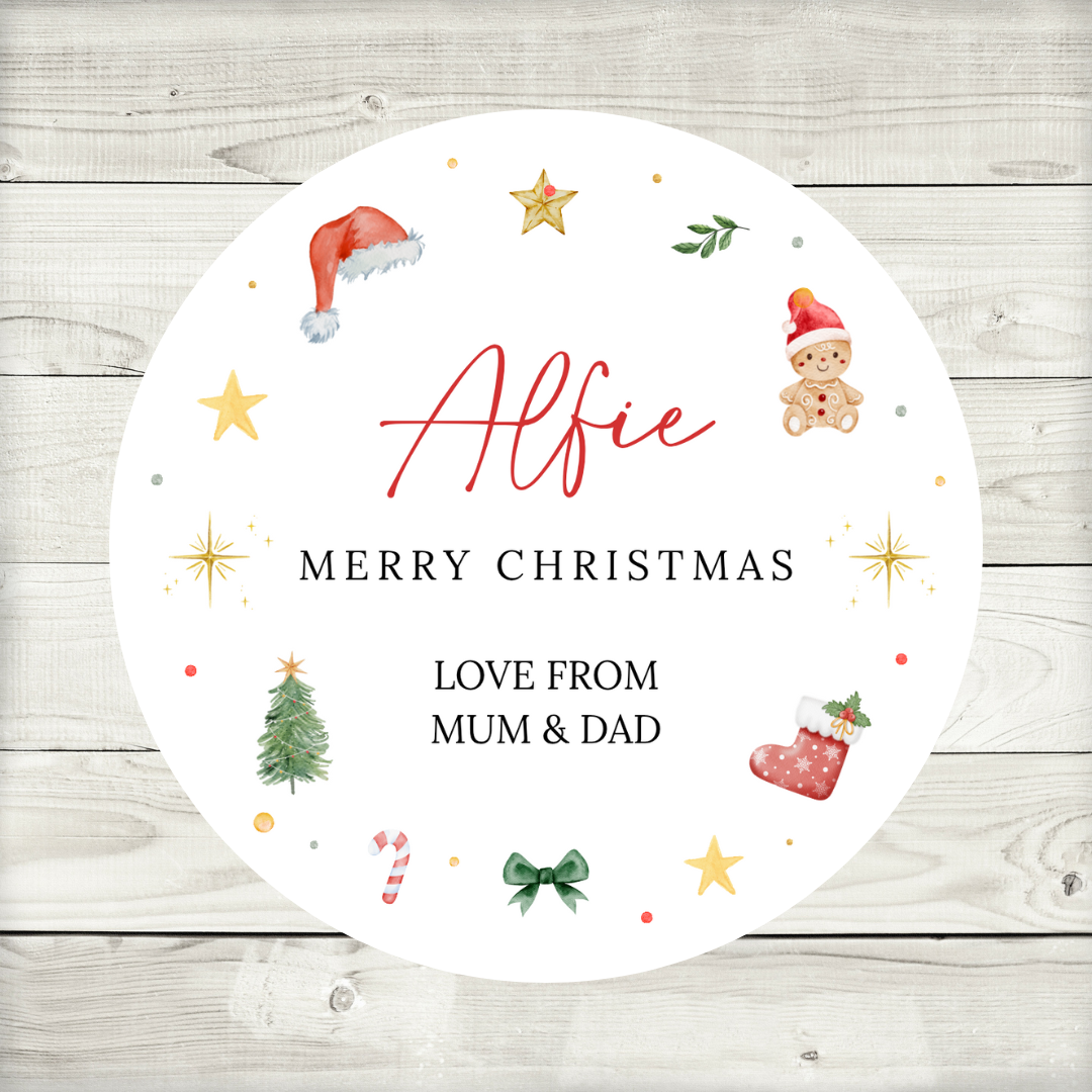 Christmas Stickers | Personalised Christmas Stickers | Christmas Gift Stickers
