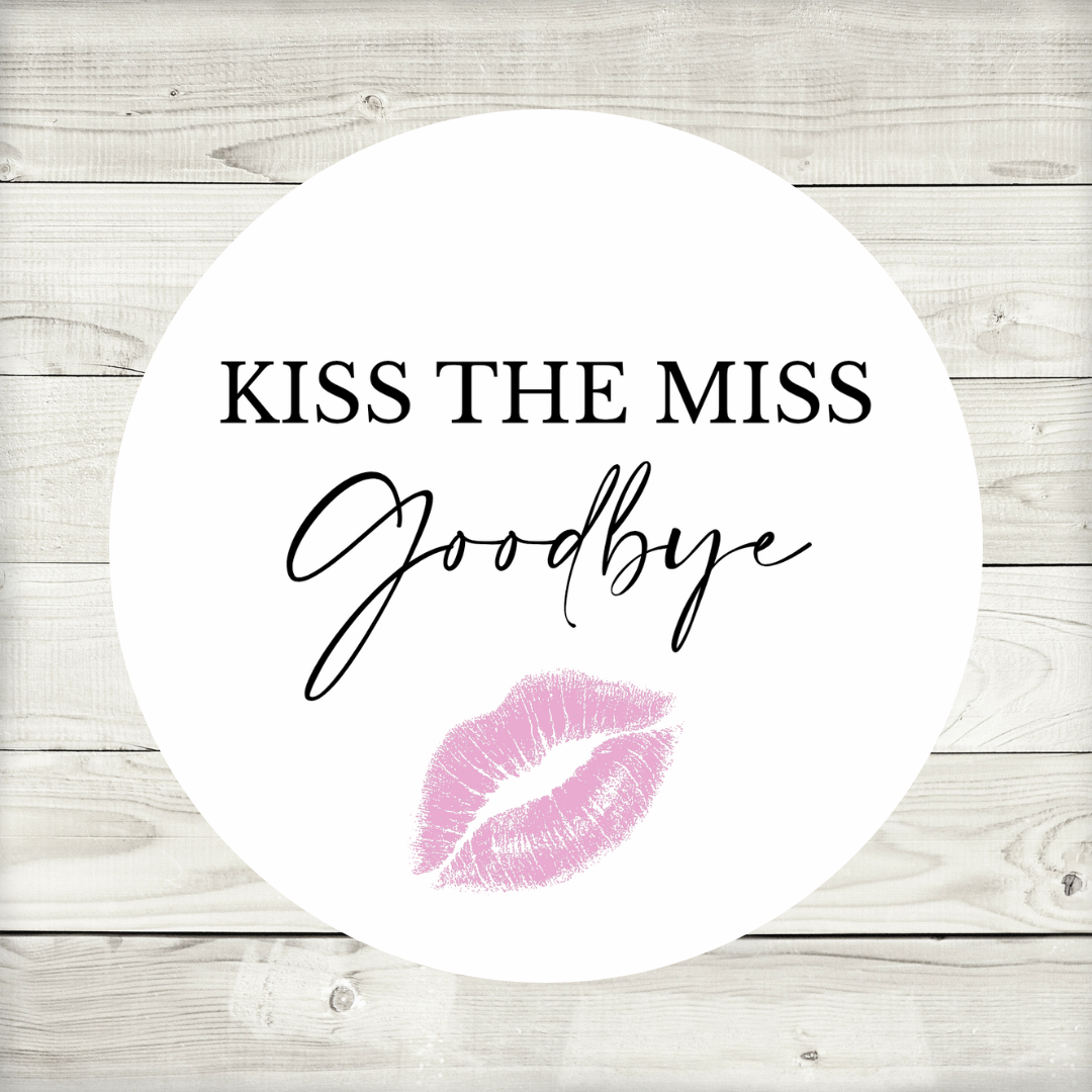 Hen Party Circle Stickers | Kiss The Miss Goodbye | Hen Do Stickers | Hen Party Party Bag Labels