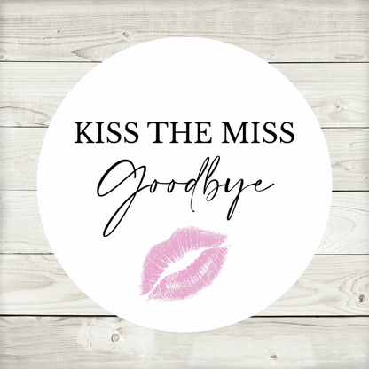 Hen Party Circle Stickers | Kiss The Miss Goodbye | Hen Do Stickers | Hen Party Party Bag Labels