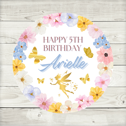 Fairy Party Stickers | Circle Stickers | Sticker Sheet | Party Stickers | Fairy Party Theme - Dinky Designs