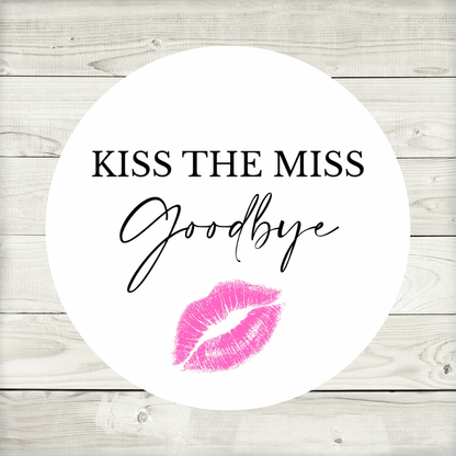 Hen Party Circle Stickers | Kiss The Miss Goodbye | Hen Do Stickers | Hen Party Party Bag Labels
