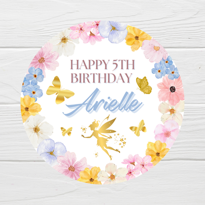 Fairy Party Stickers | Circle Stickers | Sticker Sheet | Party Stickers | Fairy Party Theme - Dinky Designs