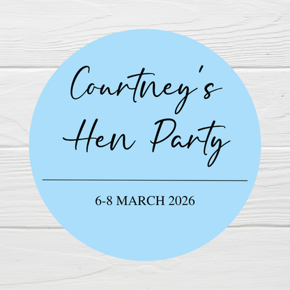 Blue Hen Party Stickers | Sticker Sheet 45mm Circles | Party Stickers | Circle Stickers | Sticker Sheet - Dinky Designs
