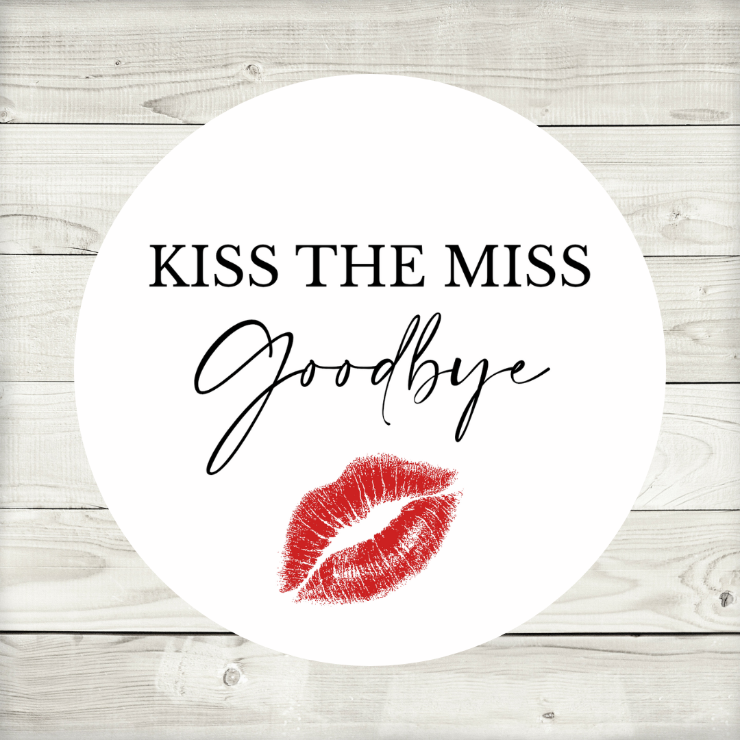 Hen Party Circle Stickers | Kiss The Miss Goodbye | Hen Do Stickers | Hen Party Party Bag Labels