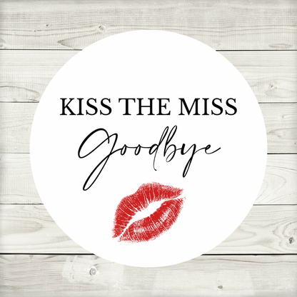 Hen Party Circle Stickers | Kiss The Miss Goodbye | Hen Do Stickers | Hen Party Party Bag Labels