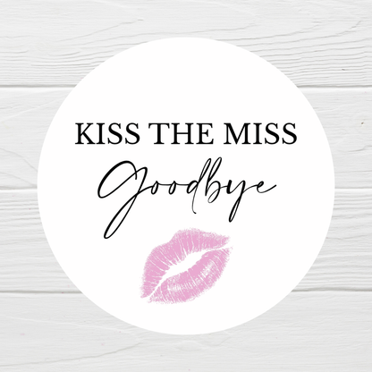 Hen Party Circle Stickers | Kiss The Miss Goodbye | Hen Do Stickers | Hen Party Party Bag Labels