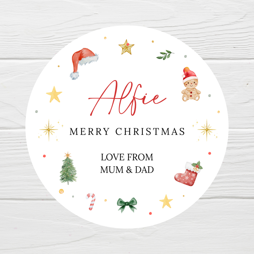 Christmas Stickers | Personalised Christmas Stickers | Christmas Gift Stickers