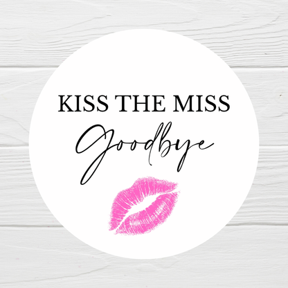 Hen Party Circle Stickers | Kiss The Miss Goodbye | Hen Do Stickers | Hen Party Party Bag Labels