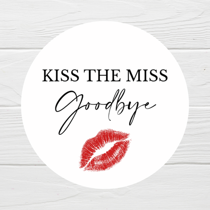 Hen Party Circle Stickers | Kiss The Miss Goodbye | Hen Do Stickers | Hen Party Party Bag Labels