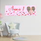 Valentine Heart Photo Banner | Personalised Pink Red Heart Theme Birthday Party Banner | Valentine Birthday Party Theme