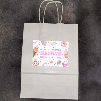 Rectangle Stickers | Sweet Candy Party Stickers | Party Bag Stickers - Dinky Designs