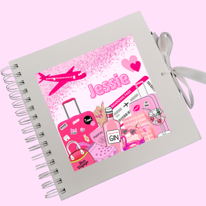 Personalised Travel Scrapbook | Pink Travel Scrapbook | Personalised Travel Gift