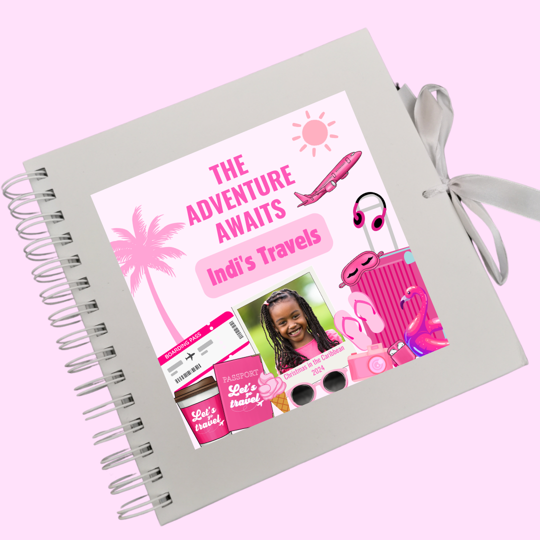 STICKER ONLY - Personalised Travel Scrapbook | Pink Photo Travel Scrapbook | Personalised Travel Gift