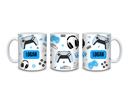 Gaming Mug | Blue Gaming Mug | Personalised Gamer Mug | Gift Idea