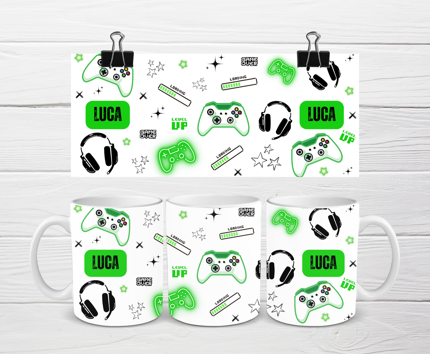 Gaming Mug | Green Gaming Mug | Personalised Gamer Mug | Gift Idea