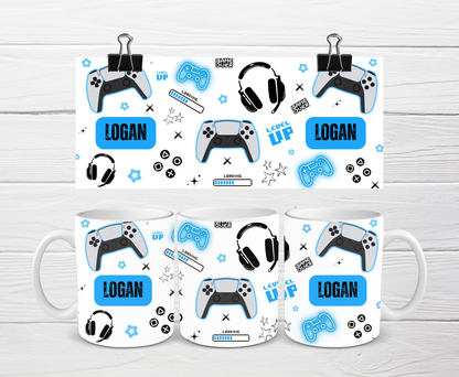 Gaming Mug | Blue Gaming Mug | Personalised Gamer Mug | Gift Idea