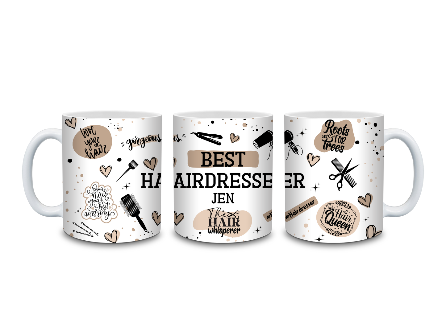Personalised Hairdresser Mug | Beige Best Hairdresser Quote Mug | Gift Idea