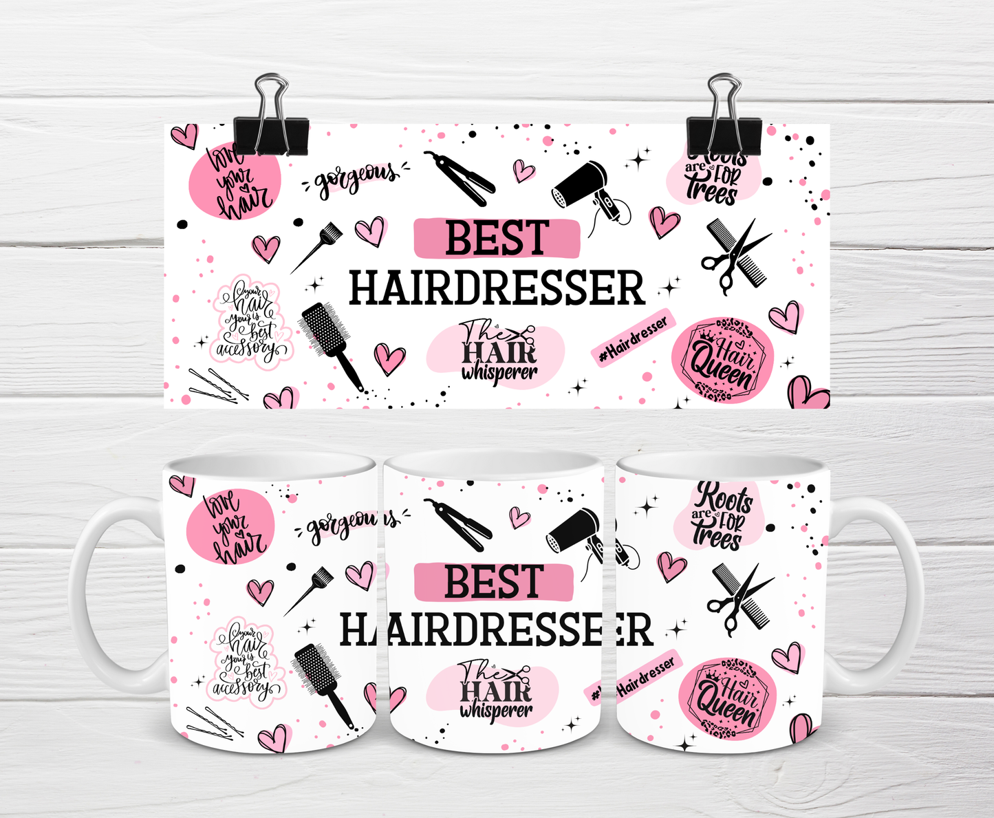 Hairdresser Mug | Pink Best Hairdresser Quote Mug | Gift Idea