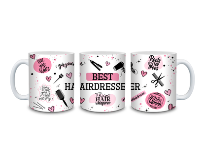 Hairdresser Mug | Pink Best Hairdresser Quote Mug | Gift Idea
