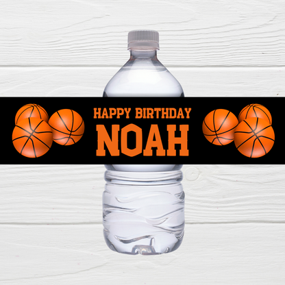 Juice Bottle Labels | Basketball Theme Labels | Water Bottle Stickers | Basketball Party | Party Stickers (Design 2)