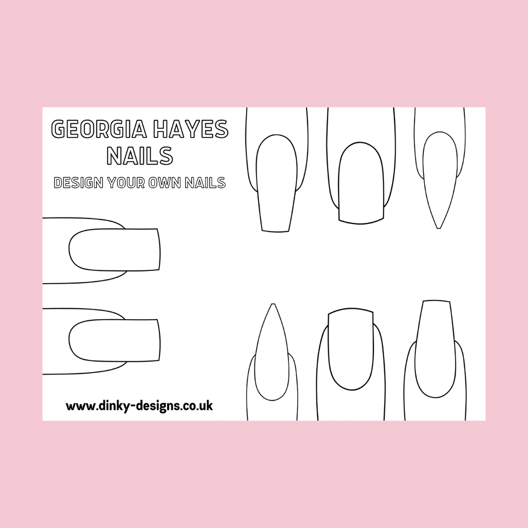 A4 Colouring Activity Sheets | Personalised Nail Design Activity Sheets | Nail Salon Placemats - Dinky Designs