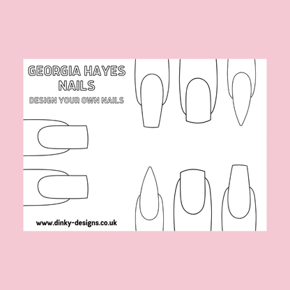 A4 Colouring Activity Sheets | Personalised Nail Design Activity Sheets | Nail Salon Placemats - Dinky Designs