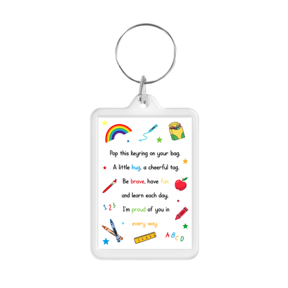 Keyring Gift | First Day At School | Back To School Gift | Quote Poem Keyring
